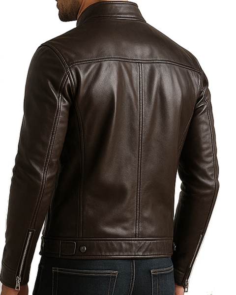 James Leather Brown Jacket - Men Leather Jacket Brown