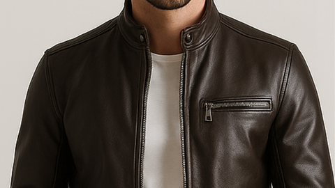James Leather Brown Jacket - Men Leather Jacket Brown