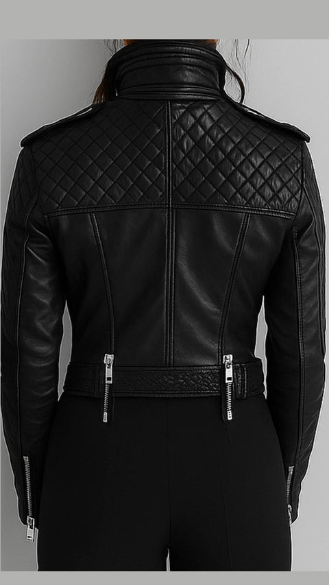 Hallie Leather Black Jacket - Women Leather Jacket Black