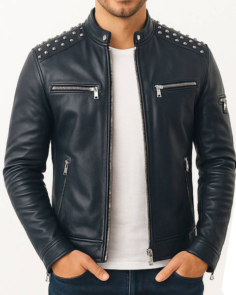 Hunter Black Leather Jacket - Men Leather Jacket Black