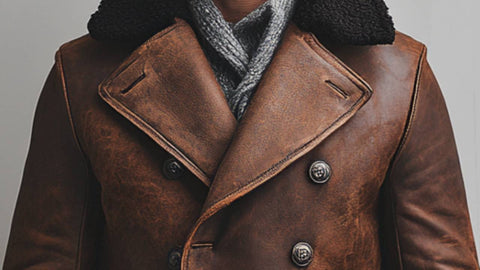 Isaac Leather Brown Long Coat - Men Long Coat Brown