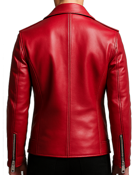 Isaac Red Leather Jacket - Leather Jacket for Men Red