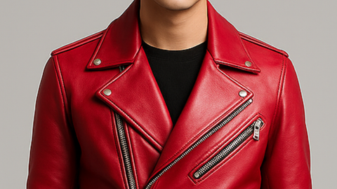 Isaac Red Leather Jacket - Leather Jacket for Men Red