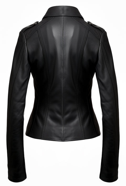 Isabella Black Biker Women Leather Jacket