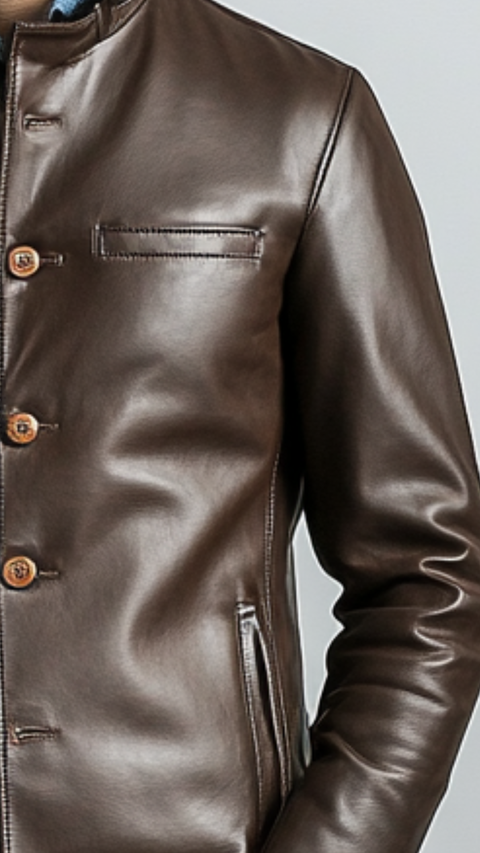 Alexander Leather Brown Jacket - Men Leather Jacket Brown