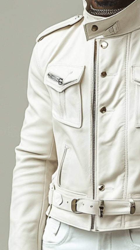 Jack White Leather Jacket - Leather Jacket for Men White