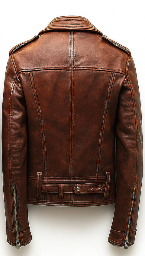 Jackson Brown Leather Jacket - Leather Jacket for Men Brown