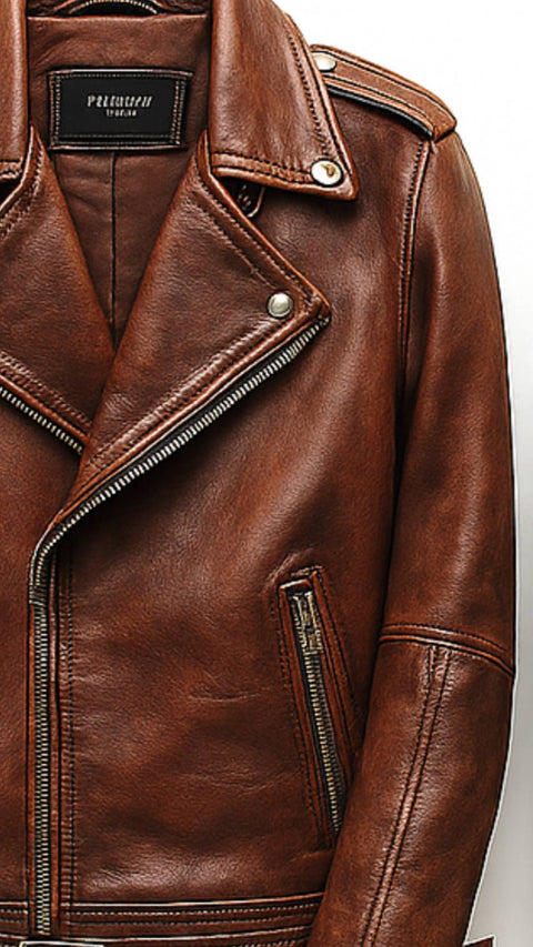 Jackson Brown Leather Jacket - Leather Jacket for Men Brown