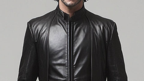 Jasper Leather Black Long Coat - Men Long Coat Black