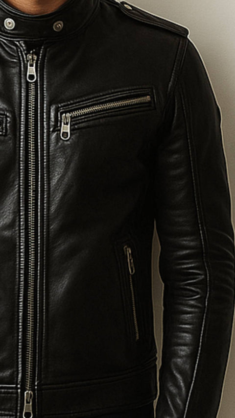 Jayden Black Leather Jacket - Leather Jacket for Men Black