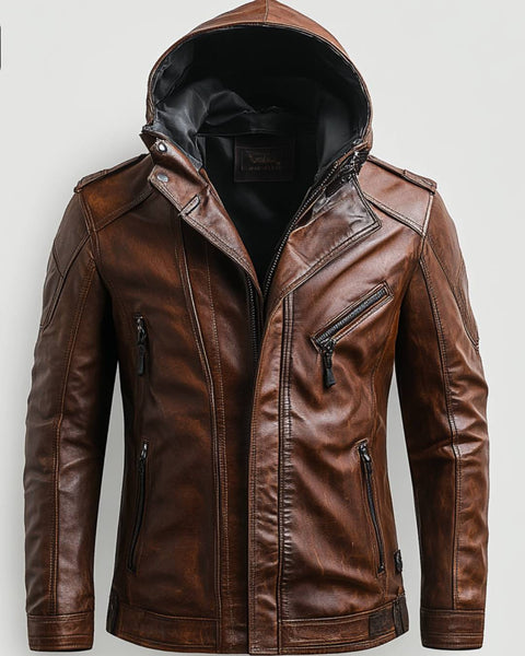 Jenson Red Leather Jacket - Leather Jacket for Men Red