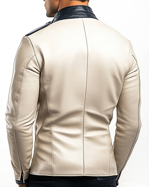 Jesse white Leather Jacket - Men Leather Jacket white