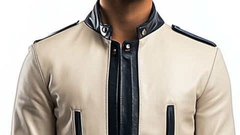 Jesse white Leather Jacket - Men Leather Jacket white