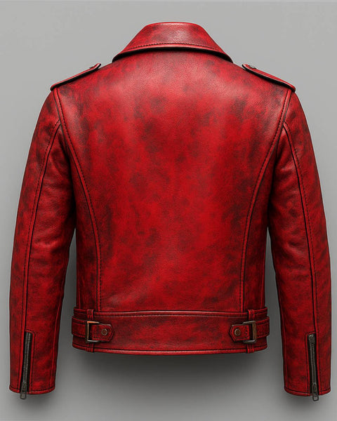 Joshua Red Leather Jacket - Leather Jacket for Men Red