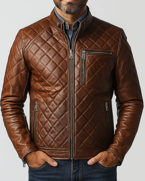 Jude Brown Leather Jacket - Leather Jacket for Men Brown