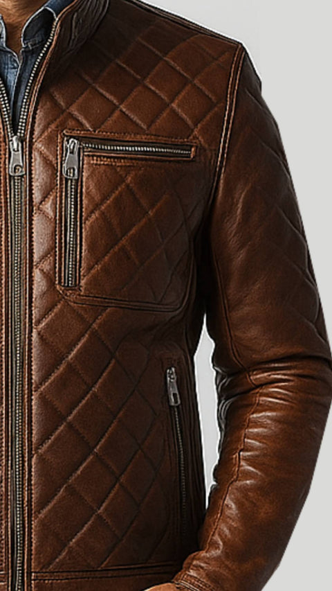 Jude Brown Leather Jacket - Leather Jacket for Men Brown