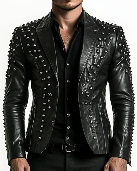 Carter Black Leather Blazer - Leather Blazer for Men Black