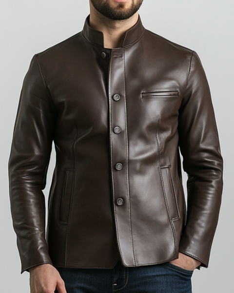Edward Leather Brown Jacket - Men Leather Jacket Brown