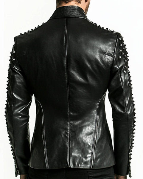 Carter Black Leather Blazer - Leather Blazer for Men Black