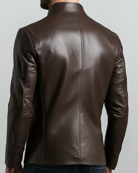 Edward Leather Brown Jacket - Men Leather Jacket Brown