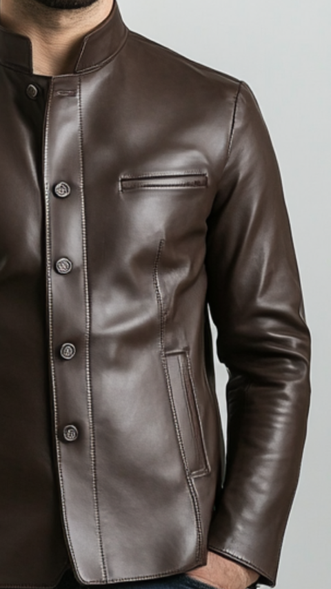 Edward Leather Brown Jacket - Men Leather Jacket Brown