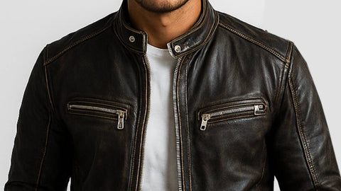 Leo Black Leather Jacket - Leather Jacket for Men Black