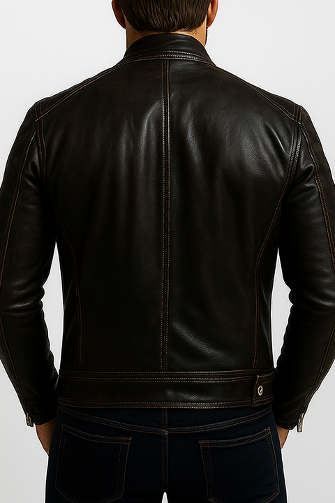 Leo Black Leather Jacket - Leather Jacket for Men Black