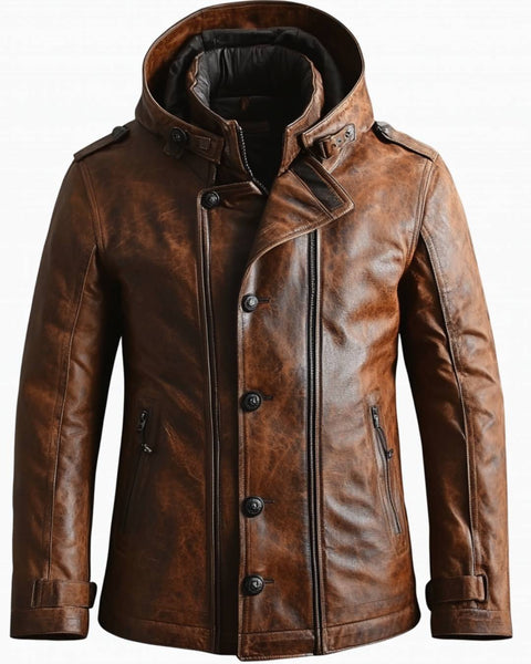 Liam Leather Brown Jacket - Men Leather Jacket Brown