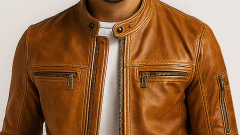 Louie Brown Leather Jacket - Leather Jacket for Men Brown