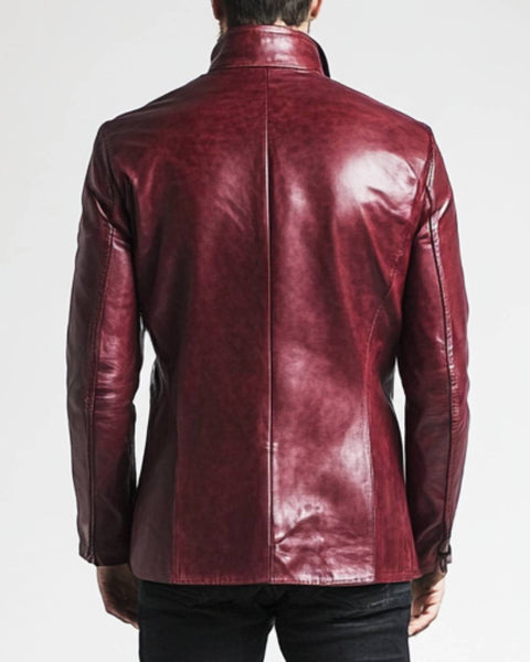 Louie Red Leather Jacket - Leather Jacket for Men Red