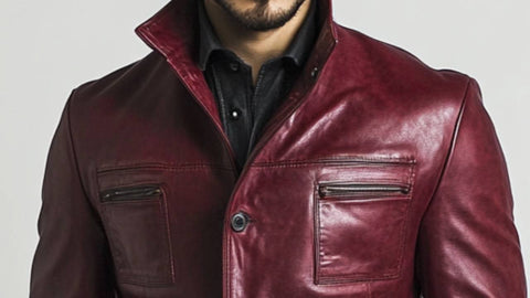 Louie Red Leather Jacket - Leather Jacket for Men Red