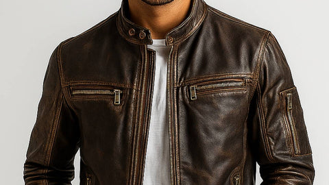 Luca Brown Leather Jacket - Leather Jacket for Men Brown