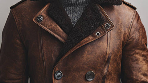 Lucas Leather Brown Long Coat - Men Long Coat Brown