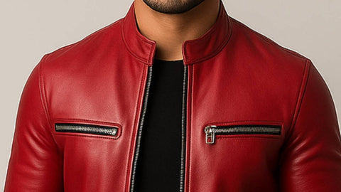 Lucas Red Leather Jacket - Leather Jacket for Men Red