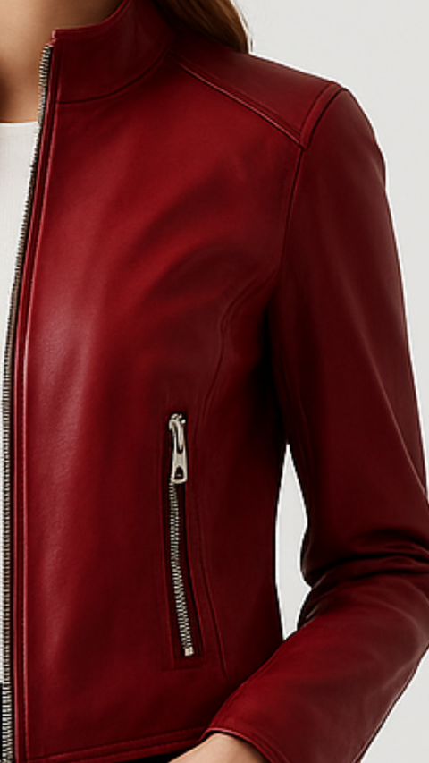 Ava Leather Red Jacket - Women Leather Jacket Red