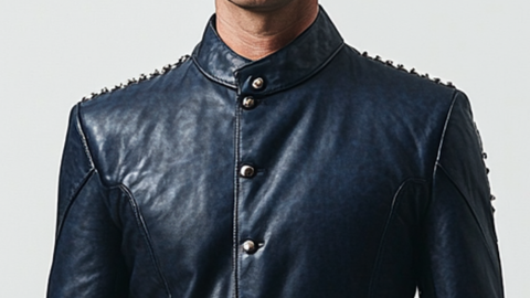 Max Blue Leather Jacket - Men Leather Jacket Blue