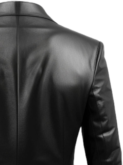 Men Black Biker Leather Blazer - Leather Coats for Men - Leatheroxide