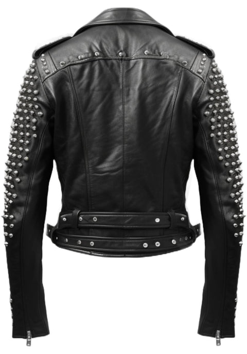 Men Black Biker Leather Jacket - Leather Biker Black Jacket