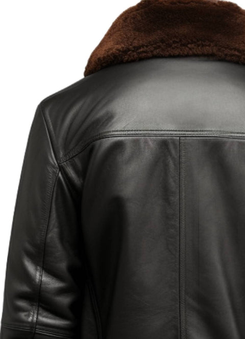Men Black G1 Aviator Real Leather Jacket - Leatheroxide