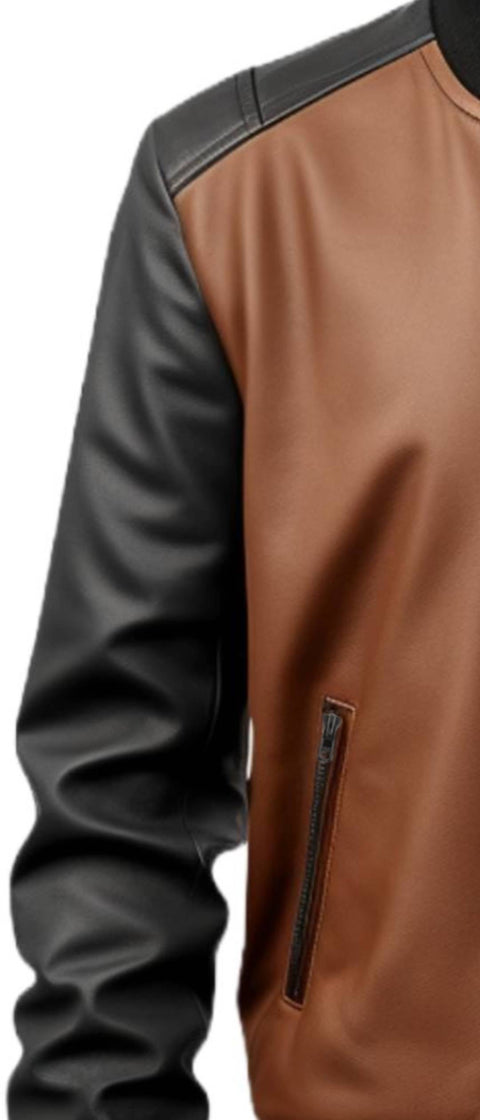 Men Black Leather Jacket - Leather Brown Jacket