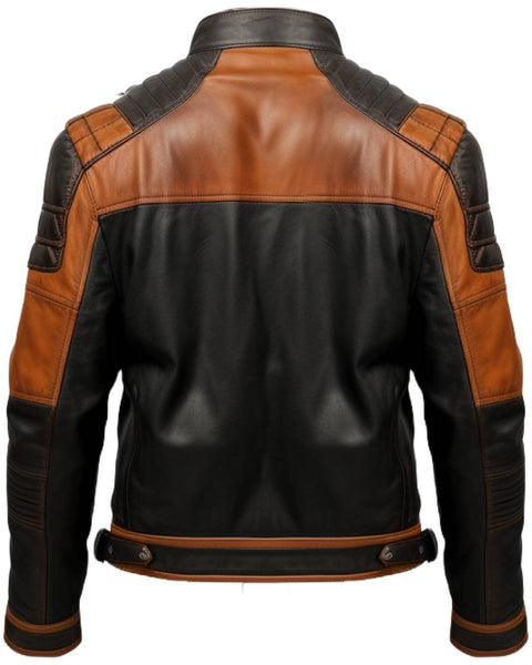 Men Black Leather Jacket - Leather Tan Jacket - Leatheroxide