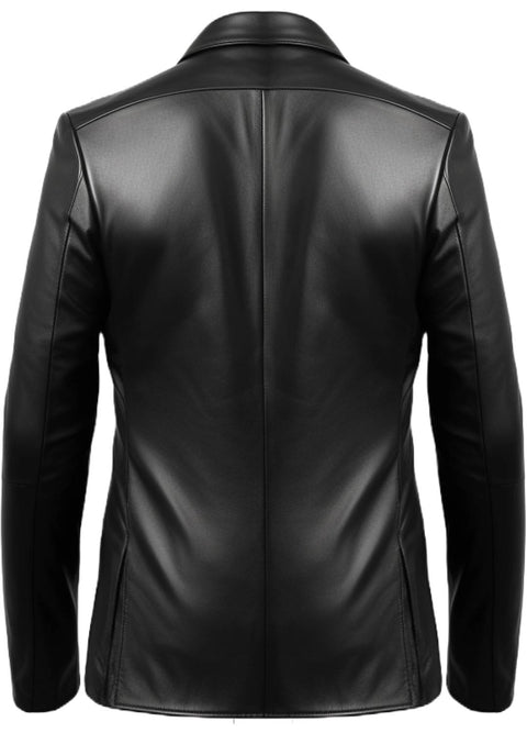Men Black Stylish Designer Leather Blazer