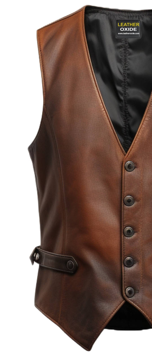Classic Brown Leather Vest For Men, Timeless Style and Durability