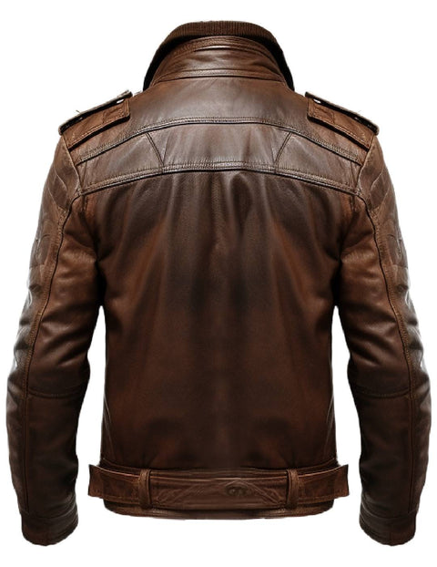 Men Leather Jacket - Dark Brown Leather Jacket - Leatheroxide