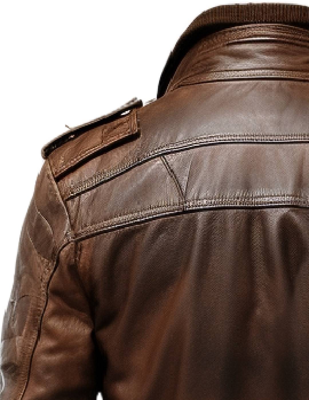 Men Leather Jacket - Dark Brown Leather Jacket