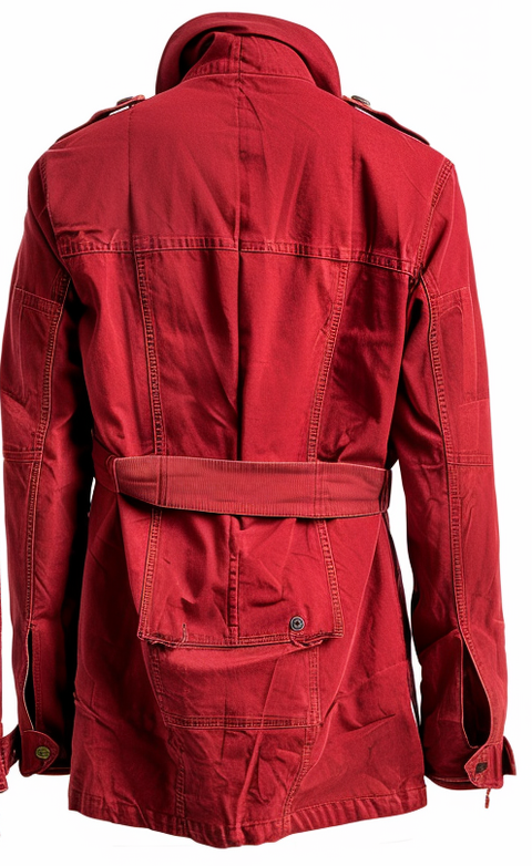 Men Red Ivy Cotton Coat