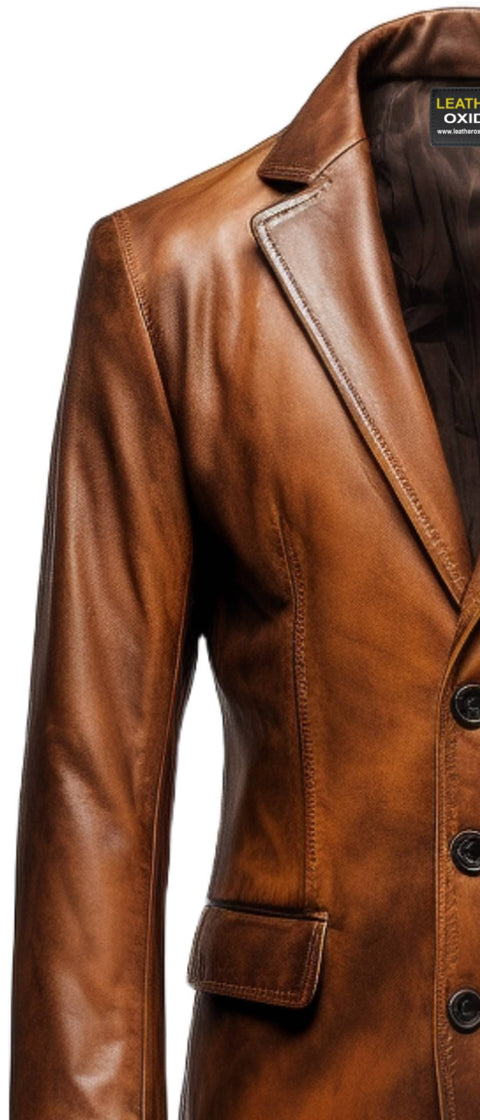 Men Stylish Leather Winter Coat