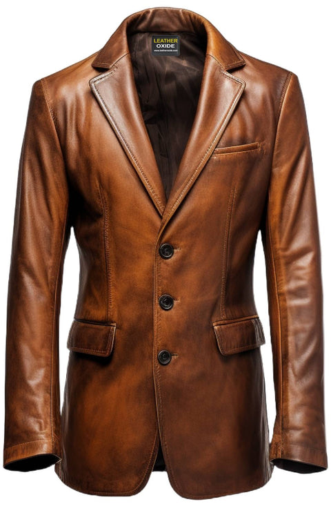 Men Stylish Leather Winter Coat