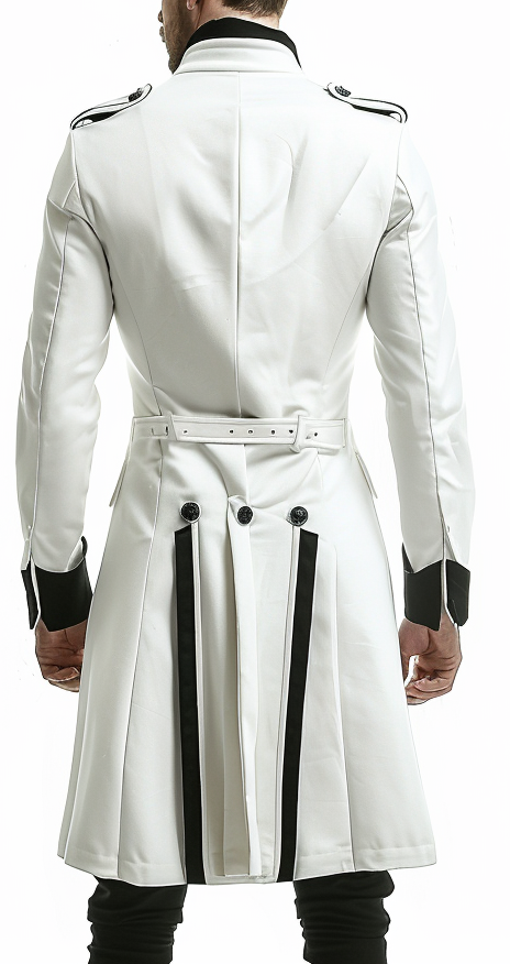 Men White Cotton Stylish Coat with Vest
