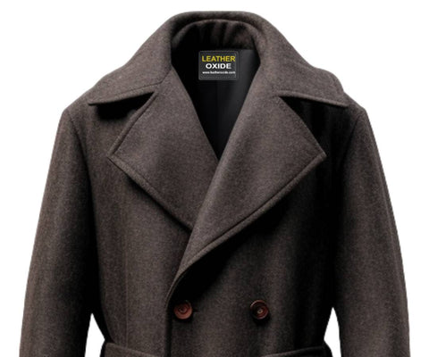 Men Wool Long Coat - Wool coat